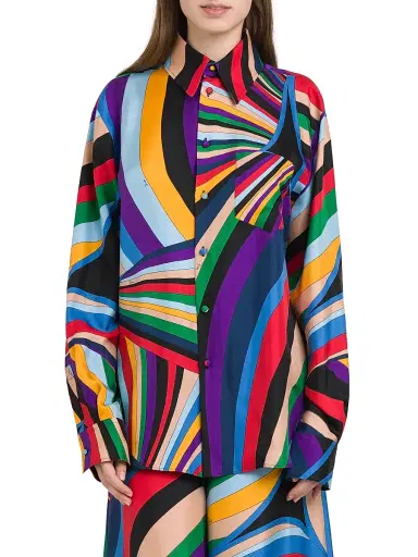 Pucci Women's Parade Silk Twill Shirt - Viola Rosso | Thumbnail 3
