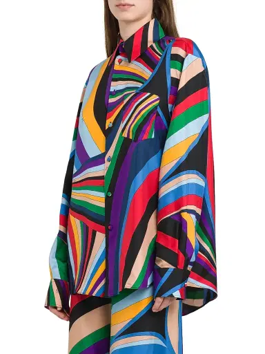 Pucci Women's Parade Silk Twill Shirt - Viola Rosso | Thumbnail 4