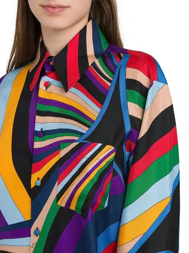 Pucci Women's Parade Silk Twill Shirt - Viola Rosso | Thumbnail 6