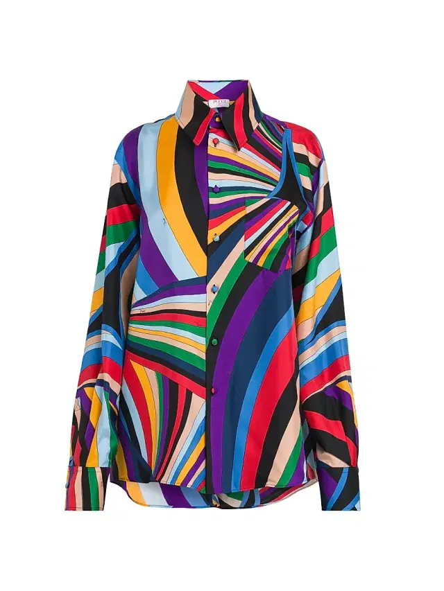 Women's Parade Silk Twill Shirt - Viola Rosso