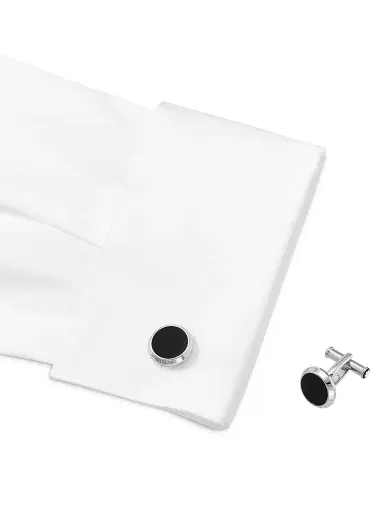 Montblanc Men's Meisterstück Stainless Steel & Black Onyx Cufflinks - Silver | Thumbnail 2 Montblanc Men's Meisterstück Stainless Steel & Black Onyx Cufflinks - Silver | Thumbnail 2