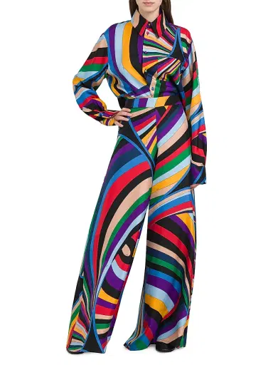 Pucci Women's Parade Silk Twill Trousers - Viola Rosso | Thumbnail 2 Pucci Women's Parade Silk Twill Trousers - Viola Rosso | Thumbnail 2