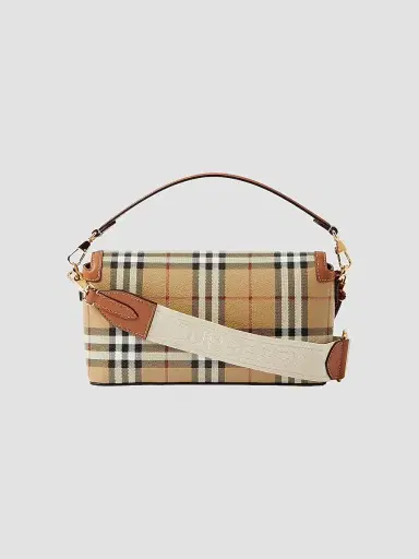 Burberry Women's Check & Leather Top Handle Note Bag | Thumbnail 4 Burberry Women's Check & Leather Top Handle Note Bag | Thumbnail 4