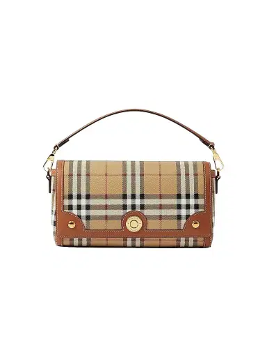Burberry Women's Check & Leather Top Handle Note Bag | Thumbnail 1 Burberry Women's Check & Leather Top Handle Note Bag | Thumbnail 1
