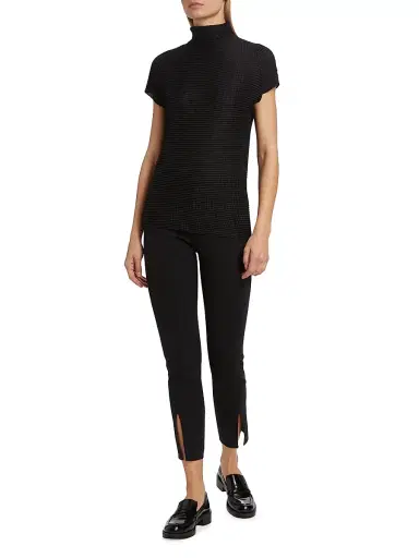 Issey Miyake Women's Grasping The Formless Wooly Pleats Knit Blouse - Black - Size XS | Thumbnail 2