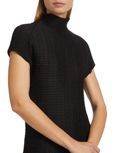 Issey Miyake Women's Grasping The Formless Wooly Pleats Knit Blouse - Black - Size XS | Thumbnail 6