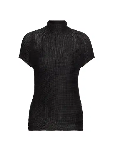 Issey Miyake Women's Grasping The Formless Wooly Pleats Knit Blouse - Black - Size XS | Thumbnail 1