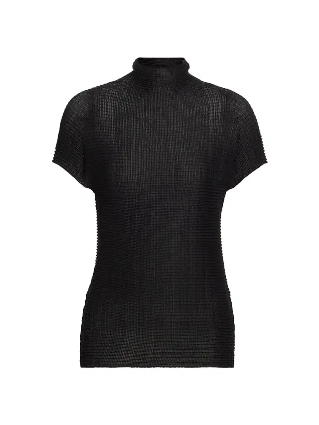 Issey Miyake Women's Grasping The Formless Wooly Pleats Knit Blouse - Black