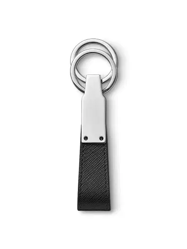 Montblanc Men's Sartorial Leather & Stainless Steel Key Fob - Black | Thumbnail 2 Montblanc Men's Sartorial Leather & Stainless Steel Key Fob - Black | Thumbnail 2
