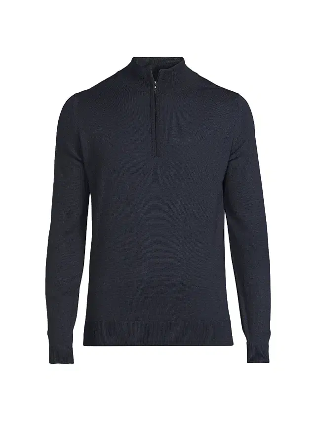 Men's Tapton Merino Zip Pullover - Midnight