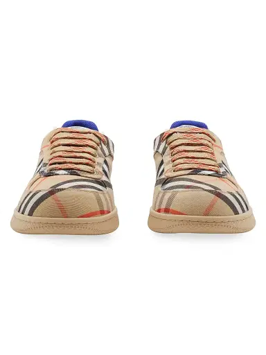 Burberry Men's Terrace Check Low-Top Sneakers - Sand - Size 13 | Thumbnail 2