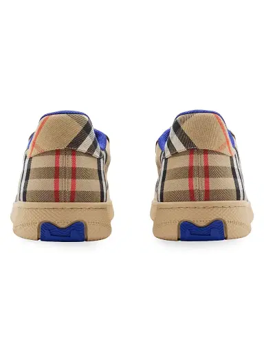 Burberry Men's Terrace Check Low-Top Sneakers - Sand - Size 13 | Thumbnail 3