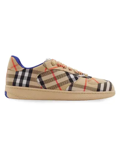 Burberry Men's Terrace Check Low-Top Sneakers - Sand - Size 13 | Thumbnail 1
