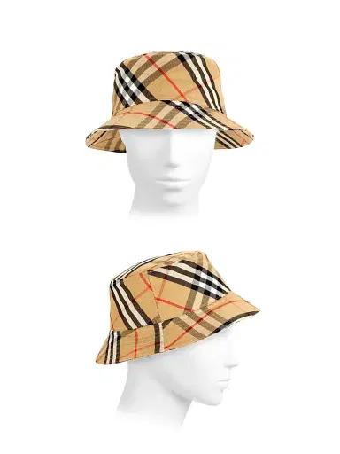 Burberry Women's Equestrian Knight Design Check Bucket Hat - Sand - Size XS | Thumbnail 3 Burberry Women's Equestrian Knight Design Check Bucket Hat - Sand - Size XS | Thumbnail 3