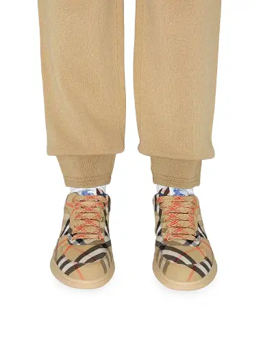 Burberry Women's Check Terrace Cotton-Blend Sneakers - Sand Ip Check - Size 11 | Thumbnail 7