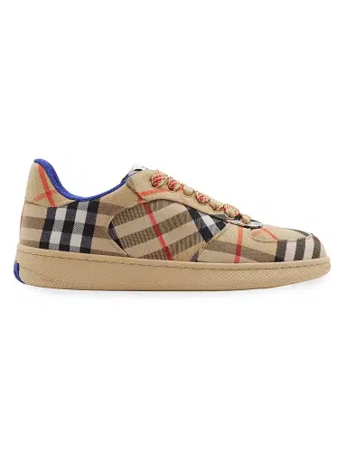 Burberry Women's Check Terrace Cotton-Blend Sneakers - Sand Ip Check - Size 11 | Thumbnail 1