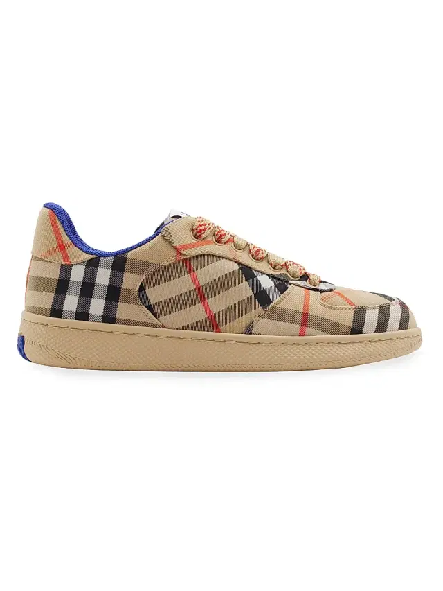 Burberry Women's Check Terrace Cotton-Blend Sneakers - Sand Ip Check