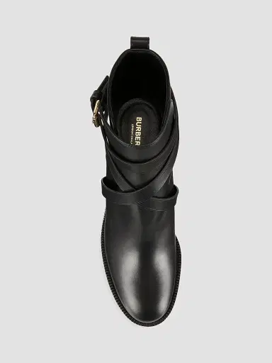 Burberry Women's Pryle 70MM House Check & Leather Ankle Boots - Black Arch | Thumbnail 5 Burberry Women's Pryle 70MM House Check & Leather Ankle Boots - Black Arch | Thumbnail 5