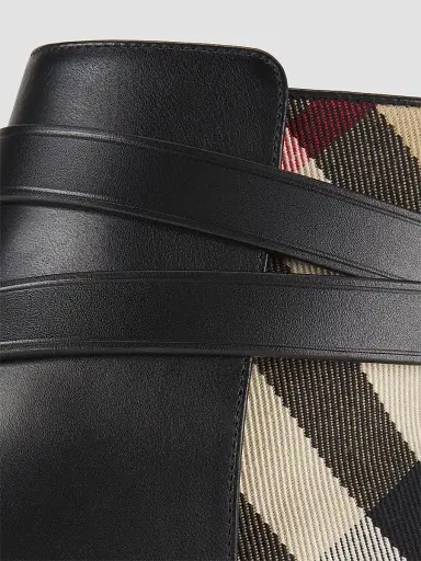 Burberry Women's Pryle 70MM House Check & Leather Ankle Boots - Black Arch | Thumbnail 6 Burberry Women's Pryle 70MM House Check & Leather Ankle Boots - Black Arch | Thumbnail 6