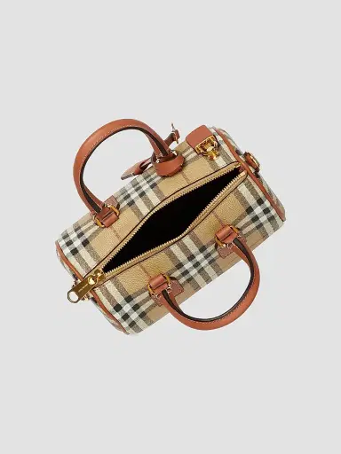 Burberry Women's Mini Check Bowling Bag - Archive Beige | Thumbnail 4 Burberry Women's Mini Check Bowling Bag - Archive Beige | Thumbnail 4