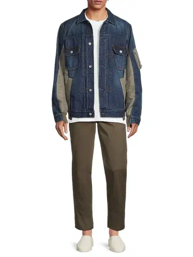 Sacai Men's Denim Mixed-Media Jacket - Blue - Size XL | Thumbnail 2 Sacai Men's Denim Mixed-Media Jacket - Blue - Size XL | Thumbnail 2