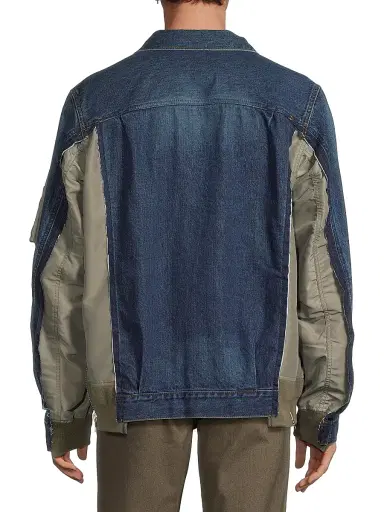 Sacai Men's Denim Mixed-Media Jacket - Blue - Size XL | Thumbnail 5 Sacai Men's Denim Mixed-Media Jacket - Blue - Size XL | Thumbnail 5