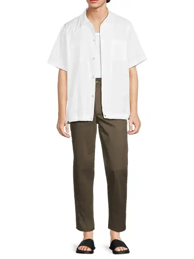 Sacai Men's Cotton Button-Front Shirt - Off White - Size XL | Thumbnail 2