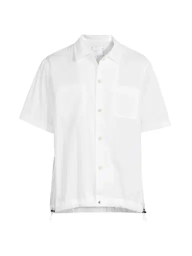 Sacai Men's Cotton Button-Front Shirt - Off White - Size XL | Thumbnail 1