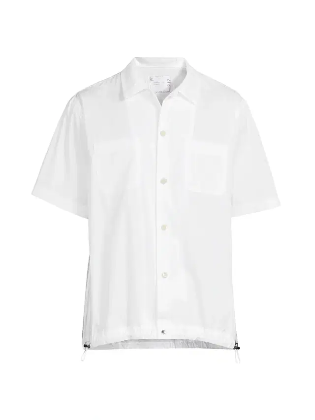 Men's Cotton Button-Front Shirt - Off White