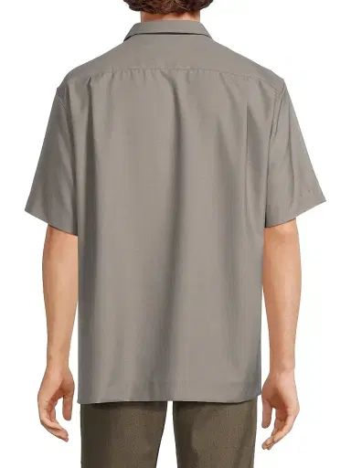 Sacai Men's Wool-Blend Suiting Shirt - Taupe - Size XL | Thumbnail 5