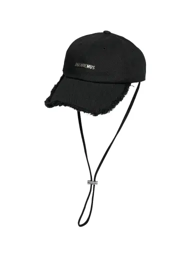 Jacquemus Men's La Casquette Artichaut Frayed Baseball Cap - Black - Size Large | Thumbnail 2 Jacquemus Men's La Casquette Artichaut Frayed Baseball Cap - Black - Size Large | Thumbnail 2