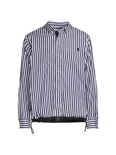 Sacai Men's Thomas Mason Striped Cotton Poplin Shirt - Navy Stripe - Size XL | Thumbnail 1