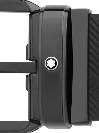 Montblanc Men's Branded Buckle Leather Cut-to-Size Reversible Belt - Black | Thumbnail 3 Montblanc Men's Branded Buckle Leather Cut-to-Size Reversible Belt - Black | Thumbnail 3