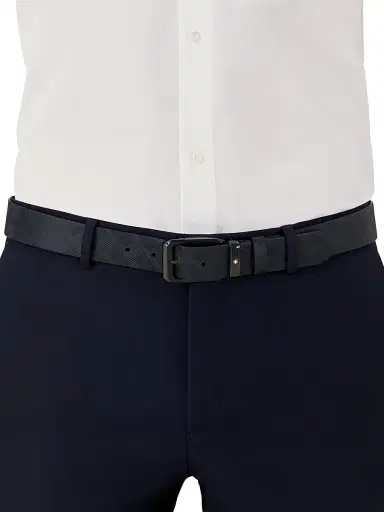 Montblanc Men's Branded Buckle Leather Cut-to-Size Reversible Belt - Black | Thumbnail 4 Montblanc Men's Branded Buckle Leather Cut-to-Size Reversible Belt - Black | Thumbnail 4