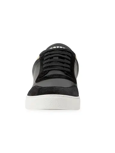 Burberry Men's Stevie Check Leather & Canvas Sneakers - Black Check - Size 13 | Thumbnail 2