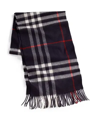 Burberry The Classic Giant Check Cashmere Scarf - Dark Navy | Thumbnail 1
