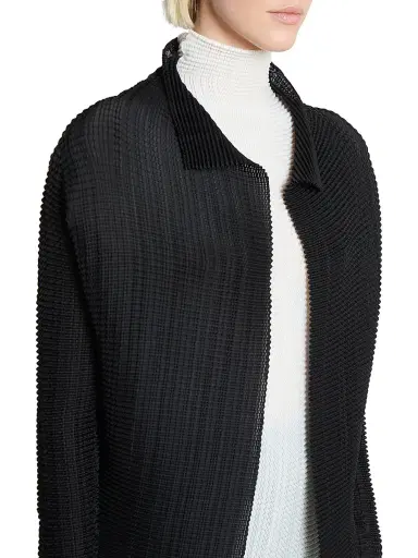 Issey Miyake Women's Wooly Pleats Long-Sleeve Shirt Jacket - Black - Size XS | Thumbnail 6 Issey Miyake Women's Wooly Pleats Long-Sleeve Shirt Jacket - Black - Size XS | Thumbnail 6