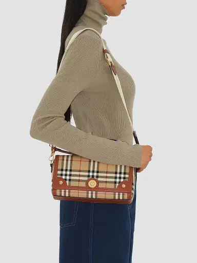 Burberry Women's Note Check Crossbody Bag - Vintage Check Briar Brown | Thumbnail 3 Burberry Women's Note Check Crossbody Bag - Vintage Check Briar Brown | Thumbnail 3