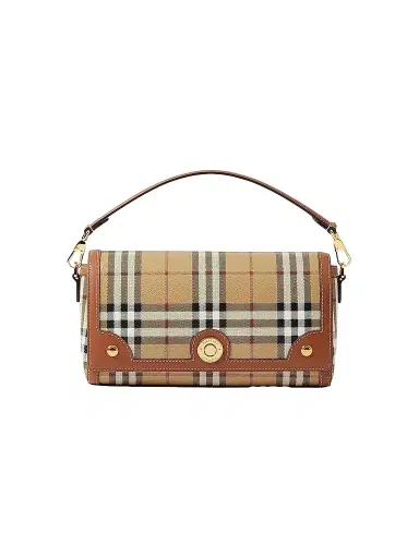 Burberry Women's Note Check Crossbody Bag - Vintage Check Briar Brown | Thumbnail 1 Burberry Women's Note Check Crossbody Bag - Vintage Check Briar Brown | Thumbnail 1
