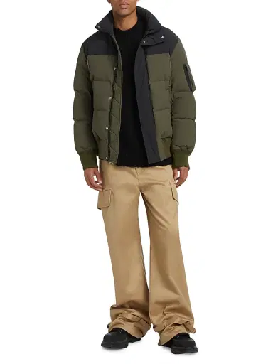 Sacai Men's Two-Tone Puffer Jacket - Khaki - Size XL | Thumbnail 2 Sacai Men's Two-Tone Puffer Jacket - Khaki - Size XL | Thumbnail 2