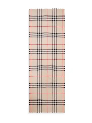 Burberry Women's Giant Check Wool-Silk Gauze Scarf | Thumbnail 2 Burberry Women's Giant Check Wool-Silk Gauze Scarf | Thumbnail 2