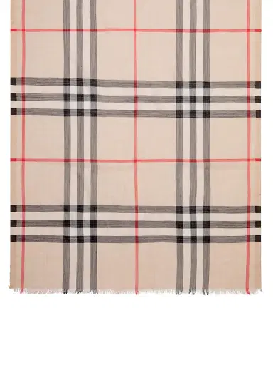 Burberry Women's Giant Check Wool-Silk Gauze Scarf | Thumbnail 3 Burberry Women's Giant Check Wool-Silk Gauze Scarf | Thumbnail 3