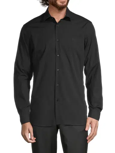 Burberry Men's Sherfield Button-Front Shirt - Black - Size XXL | Thumbnail 3