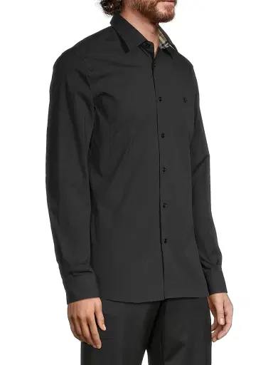 Burberry Men's Sherfield Button-Front Shirt - Black - Size XXL | Thumbnail 4