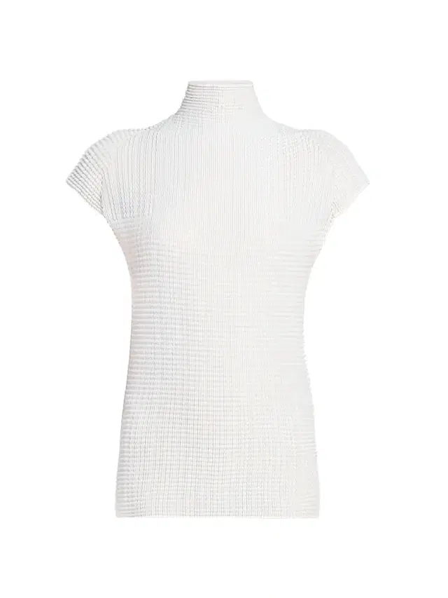 Issey Miyake Women's Wooly Pleats Cap-Sleeve Top - White