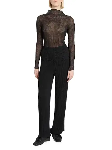 Issey Miyake Women's Chiffon Twist Plissé Shirt - Black - Size XS | Thumbnail 2