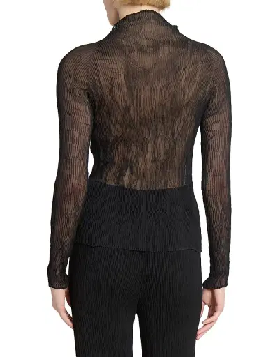 Issey Miyake Women's Chiffon Twist Plissé Shirt - Black - Size XS | Thumbnail 5