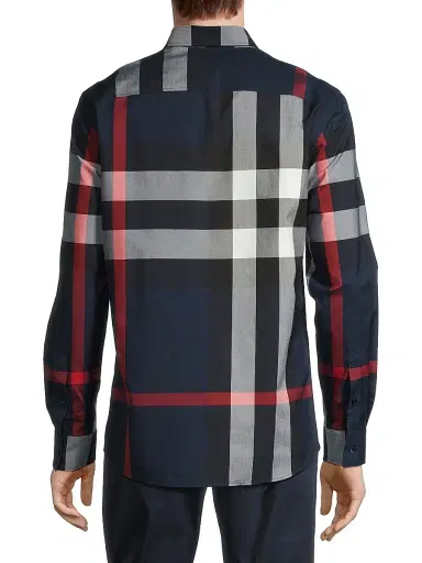 Burberry Men's Summerton Check Button-Front Shirt - Navy Check - Size XXL | Thumbnail 5 Burberry Men's Summerton Check Button-Front Shirt - Navy Check - Size XXL | Thumbnail 5