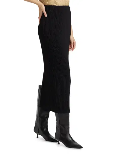 Issey Miyake Women's Hatching Pleats Midi-Skirt - Black - Size Small | Thumbnail 4