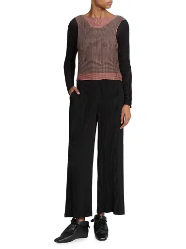 Issey Miyake Women's What Has Always Been Hatching Bottoms Pants - Black - Size Small | Thumbnail 2 Issey Miyake Women's What Has Always Been Hatching Bottoms Pants - Black - Size Small | Thumbnail 2